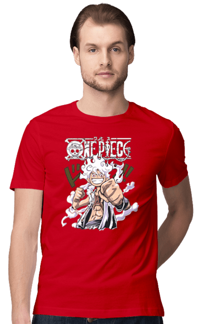 Men's t-shirt with prints One Piece Luffy. Anime, luffy, manga, monkey de luffy, one piece, pirates. 2070702