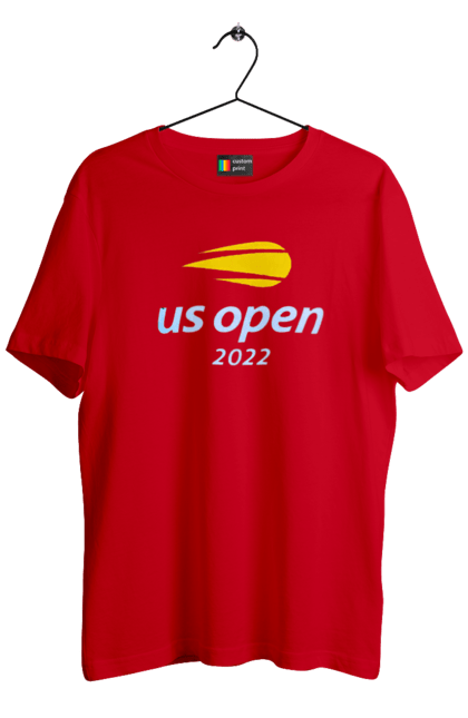 Футболка чоловіча з принтом "Тенісний турнір US Open 2022". Великий теніс, відкритий чемпіонат, гравці, м`яч, нью йорк, призовий фонд, ракетка, спонсор, хард, чемпіонат америки. 2070702