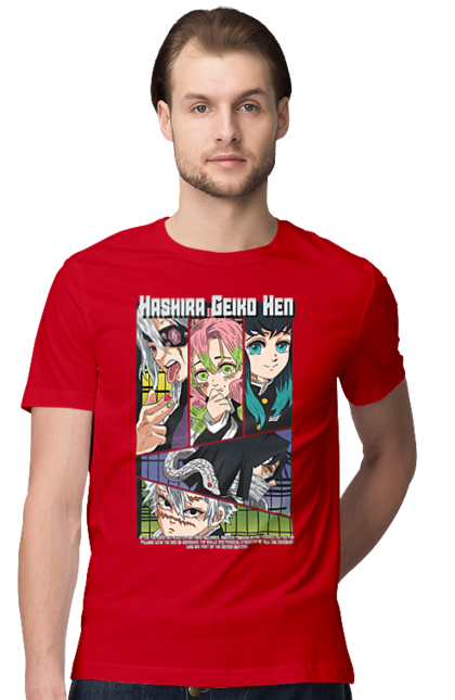 Men's t-shirt with prints Demon Slayer Hashira. Anime, demon slayer, hashira, kimetsu no yaiba, manga. 2070702