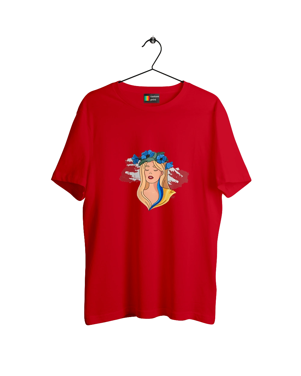 Girl on the map of Ukraine