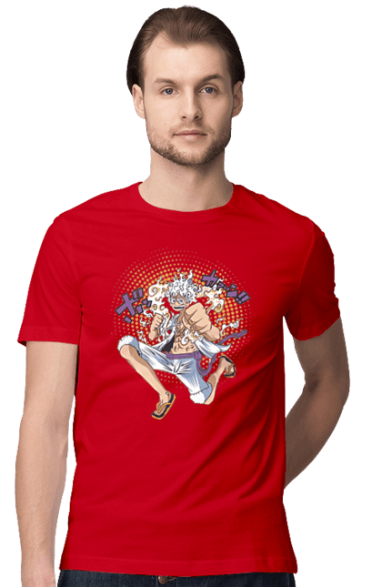 Men's t-shirt with prints One Piece Luffy. Anime, luffy, manga, monkey de luffy, one piece, pirates. 2070702