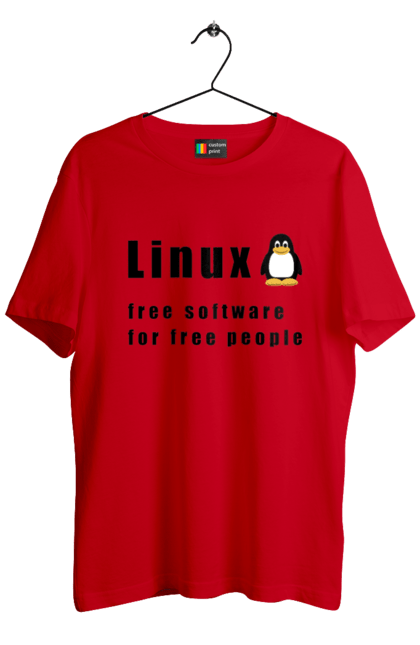 Футболка чоловіча з принтом "Linux Вільний Для Вільних". Linux, адміністратор, айті, айтішник, безкоштовна, безкоштовно, вільна, доступність, незалежність, операційна система, ос, пінгвін, програміст, програмне забезпечення, свобода, сервер, сисадмін, система, системний адміністратор, софт, текст, чорний. 2070702