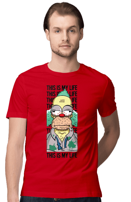 Men's t-shirt with prints The Simpsons Krusty the Clown. Clown, krusty, krusty the clown, simpsons. 2070702