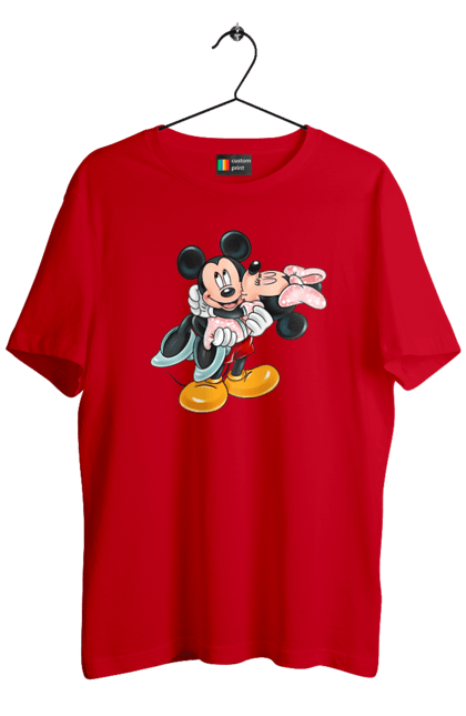 Футболка мужская с принтом Микки Маус и Минни Маус. Mickey mouse, minnie mouse, дисней, микки, микки маус, минни маус, мультфильм. 2070702