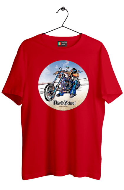 Футболка чоловіча з принтом "Old school". Авто мото, виконавці, мотоцикл, музична група, рок група, старе загартування. 2070702