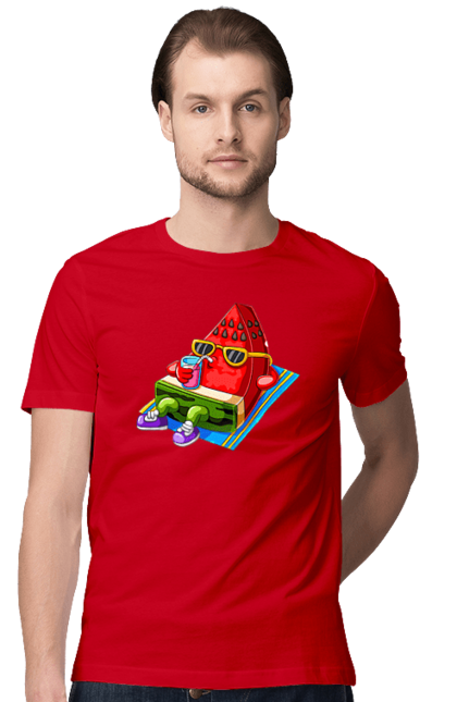 Men`s t-shirt with prints Watermelon Drinks Cocktail. Cocktail, summer, watermelon. 2070702