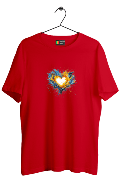 Футболка чоловіча з принтом "Серце патріота". Патріотичне, прапор україни, серце, україна, українська символіка, українське. 2070702