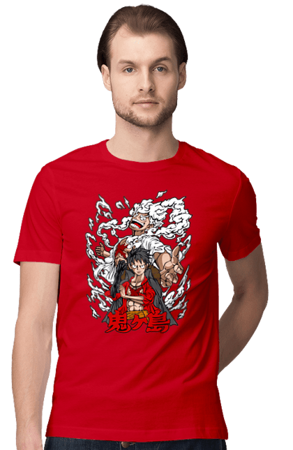 Men's t-shirt with prints One Piece Luffy. Anime, luffy, manga, monkey de luffy, one piece, pirates. 2070702