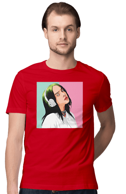 Men`s t-shirt with prints Billie Eilish. Activist, animals, billie eilish, misukant, right, singer. 2070702