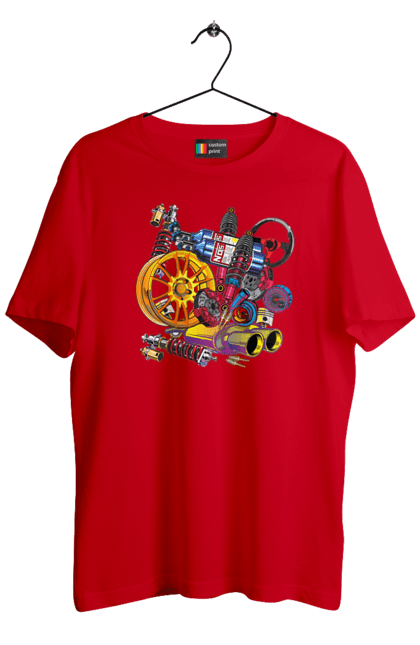 Футболка мужская с принтом Carparts. Car, carparts, drive, drug, race. 2070702