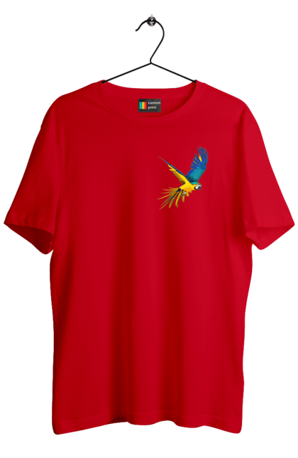 Футболка чоловіча з принтом "Папуга українець". Екзотика, папуга, патріот, пташка, символіка, україна. 2070702