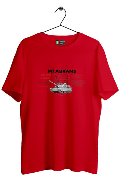 Футболка чоловіча з принтом "M1 Abrams англійська". Abrams, m1 abrams, залужний, зброя, танк. 2070702