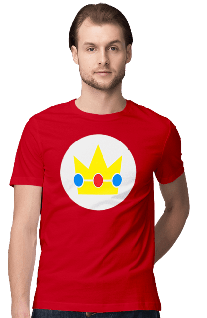 Men's t-shirt with prints Mario Bros. Princess Peach. Character, game, mario, mario bros, nintendo, princess peach, super mario bros. 2070702