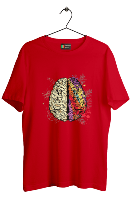 Футболка чоловіча з принтом "Творчість та логіка". Бінарний, біткоїн, біткойн, валюта, гроші, крипто, наука, програміст, программист, творчество, техно, хакер, художник, цветной. 2070702