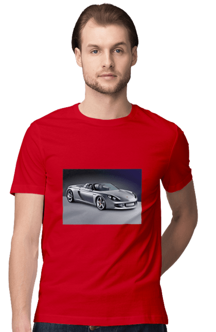Men`s t-shirt with prints Auto.2. Auto, color image, compartment, photo, sports car. 2070702