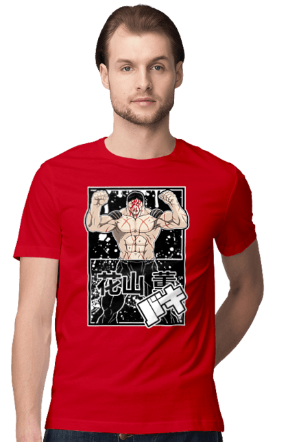 Футболка чоловіча з принтом "Боєць Бакі Ханаяма Каору". Anime, baki, baki the grappler, kaoru hanayama, manga, аніме, боєць баки, манга, ханаяма, ханаяма каору. 2070702