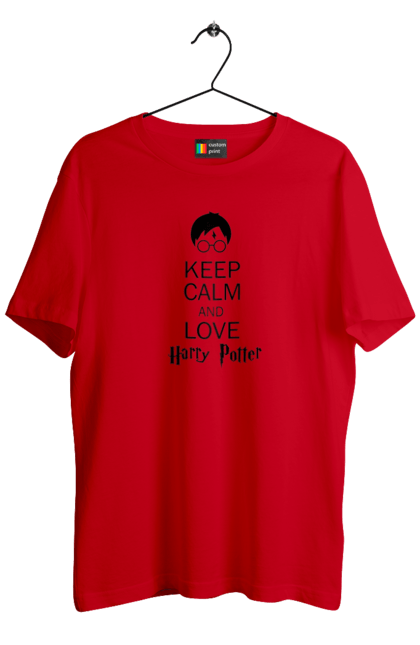 Men's t-shirt with prints Keep calm and love Harry Potter. Book, franchise, gryffindor, harry potter, hogwarts, keep calm, movie. 2070702