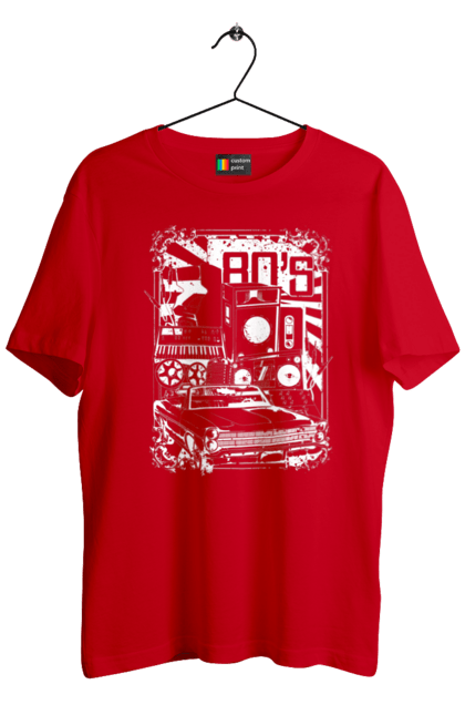 Футболка чоловіча з принтом "80 Е, Машина І Музика". 80, 80ті, машина, музика. 2070702