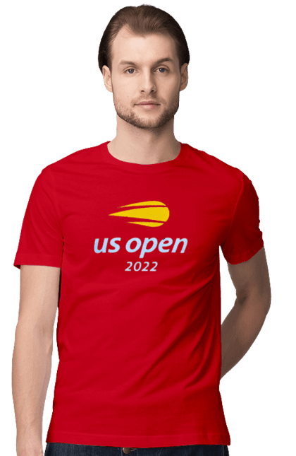 Футболка чоловіча з принтом "Тенісний турнір US Open 2022". Великий теніс, відкритий чемпіонат, гравці, м`яч, нью йорк, призовий фонд, ракетка, спонсор, хард, чемпіонат америки. 2070702