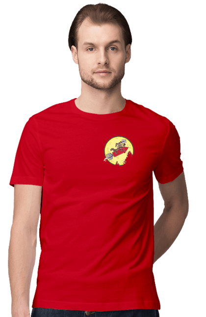 Футболка чоловіча з принтом "Хитрий кайот". Антигерой, вайлі кайот, веселі мелодії, віллі, злодій, кайот, не відчуває болю, персонаж мультфільму, північноамериканський кайот, уайлі, швидкий та сміливий. 2070702