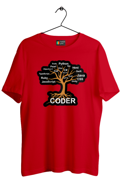 Футболка чоловіча з принтом "Кодер". Айті, айтішник, для айтішника, для програміста, кодер, подарунок айтішнику, подарунок програмісту, програміст, розробник. 2070702