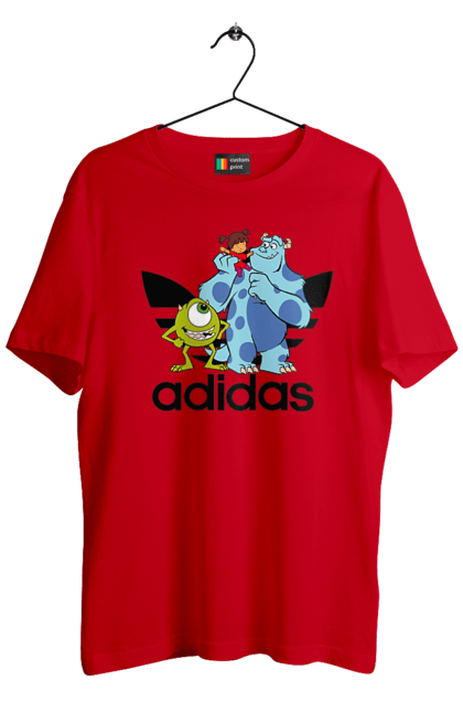 Футболка чоловіча з принтом "Adidas Корпорація монстрів". Adidas, monsters inc, pixar, адідас, корпорація монстрів, мультфільм. 2070702