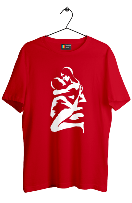 Футболка чоловіча з принтом "Білі Тіла". Жінка, контур, тіла, чоловік. 2070702