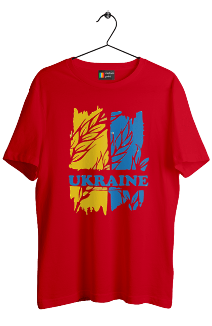 Футболка чоловіча з принтом "Україна колоски пшениці". Колоски пшениці, символ україни, україна, україна колоски пшениці, українська символіка. 2070702