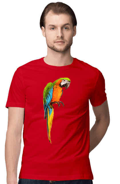 Футболка чоловіча з принтом "Просто Папуга". Папуга, пташка. 2070702