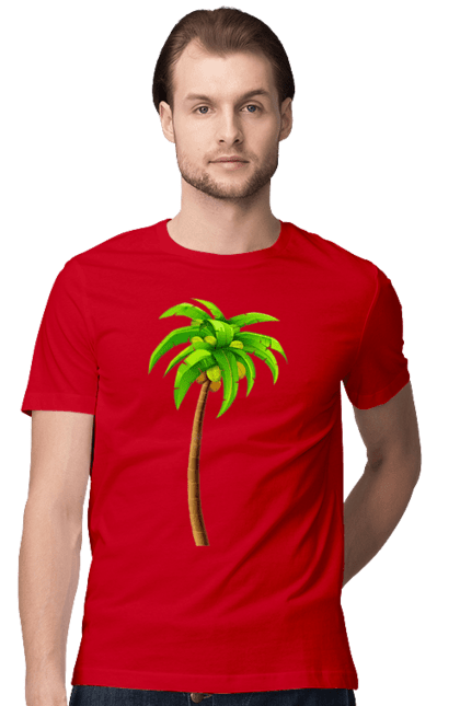 Футболка чоловіча з принтом "Пальма". Дерево, кокос, мальдіви, пальма, пляж. futbolka.stylus.ua