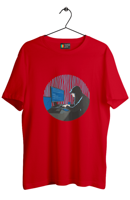 Футболка чоловіча з принтом "Хакер". Бінарний, гік, програміст, хакер. 2070702