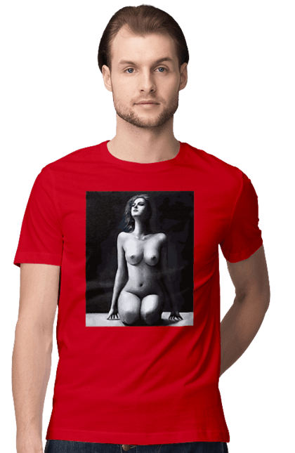Футболка чоловіча з принтом "Краса тіла". Вигини жіночого тіла, грація тіла, груди, жіноче тіло, жіночі груди, краса тіла. 2070702