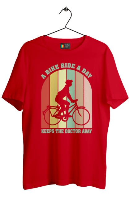 Men`s t-shirt with prints Bike ride. Bike, bike ride, bike ride, burn, healthy lifestyle. 2070702
