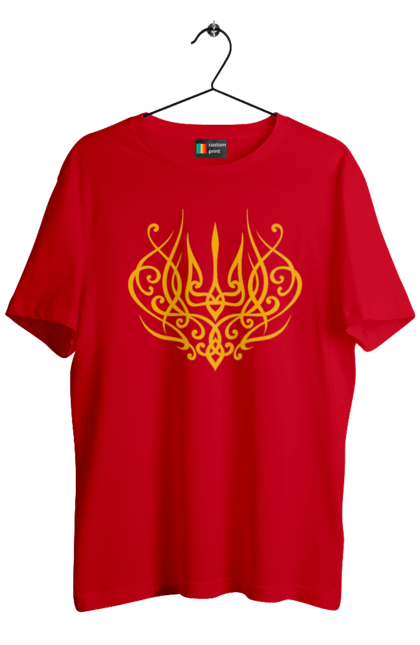 Футболка чоловіча з принтом "Герб України". Герб, герб україни, доброго вечора, з гербом україни, з тризубом, зсу, патріотична, прапор. 2070702