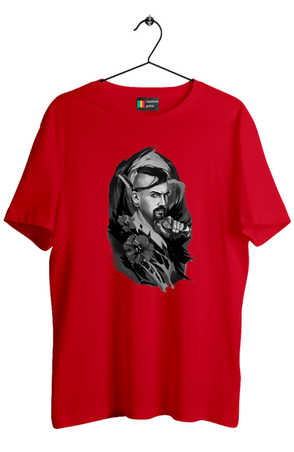 Men`s t-shirt with prints Cossack. Cossack, forelock, good ukrainian, pistol, tickets, vusa. 2070702