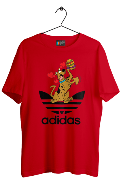 Футболка чоловіча з принтом "Adidas Скубі Ду". Adidas, scooby doo, scooby-doo, адідас, мультсеріал, серіал, скубі ду, скубі-ду, собака. 2070702