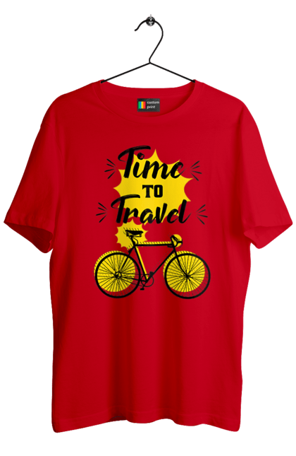 Футболка чоловіча з принтом "Час Подорожей, Велосипед". Велосипед, подорожувати, час. 2070702