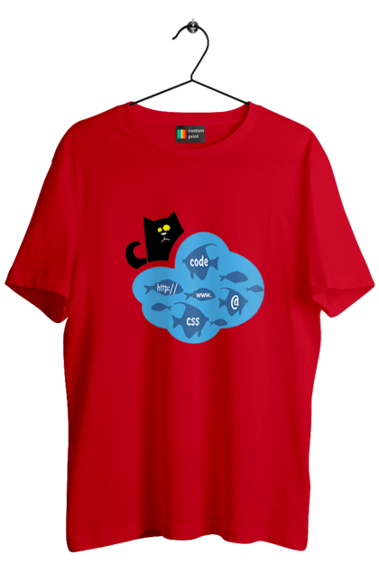 Футболка чоловіча з принтом "Кіт програміст". Angular, c, css, html, it, javascript, jquery, php, python, react, svelt, vue, айтишник, айті, гумор, код, кодувати, прогер, програміст, програмісти, ти ж, ти ж програміст, тиж програміст. 2070702