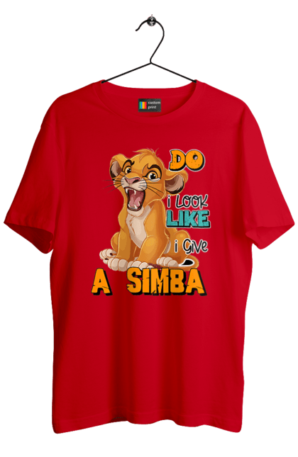 Футболка мужская с принтом Король Лев Симба. Lion king, simba, животное, король, лев, мультик, мультфильм, симба. 2070702