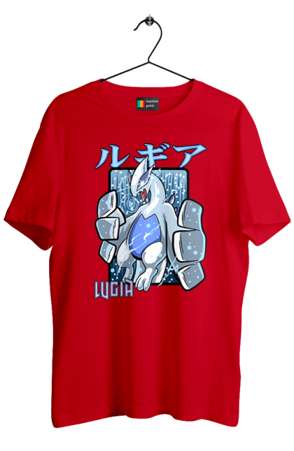 Men's t-shirt with prints Pokemon Lugia. Anime, games, lugia, nintendo, pokemon, pokemon go. 2070702