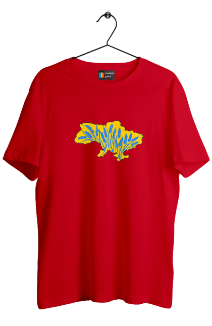 Футболка чоловіча з принтом "Україна". Зерно, мапа, патріотичне зображення, пщениця, україна, українська тематика. 2070702