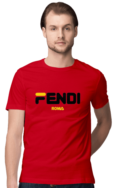 Футболка чоловіча з принтом "Fendi". Fendi, lvmh, бренд, будинок моди, італія, люкс, мода, одяг, сумка, фенді. 2070702