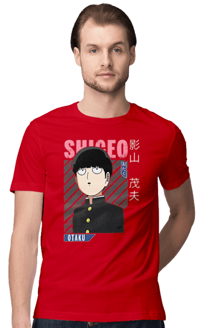 Футболка чоловіча з принтом "Mob Psycho 100". Anime, manga, mob psycho 100, shigeo kageyama, аніме, манга, моб, моб-вар ят 100, сігео кагеяма, шіґео каґеяма. 2070702