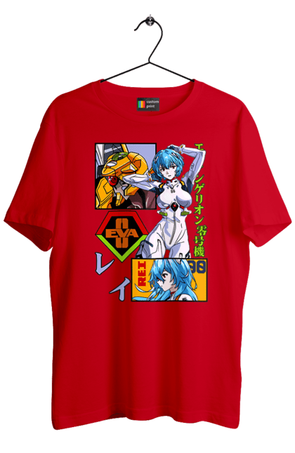 Men's t-shirt with prints Evangelion Rei. Anime, evangelion, eve, kaoru, manga, rei ayanami, shinji. 2070702