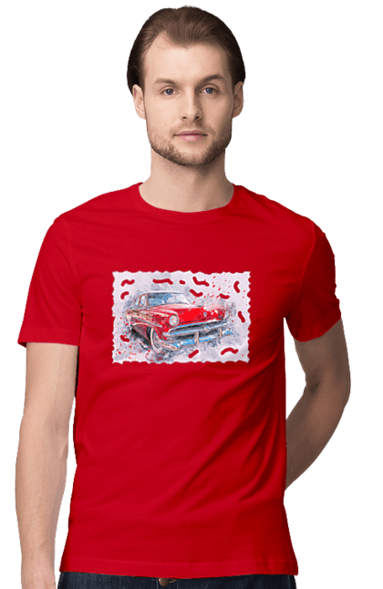 Футболка чоловіча з принтом "Автомобільний газ". Gaz, автомобиль, автомобільний газ, дорога, колесо, перемога. 2070702