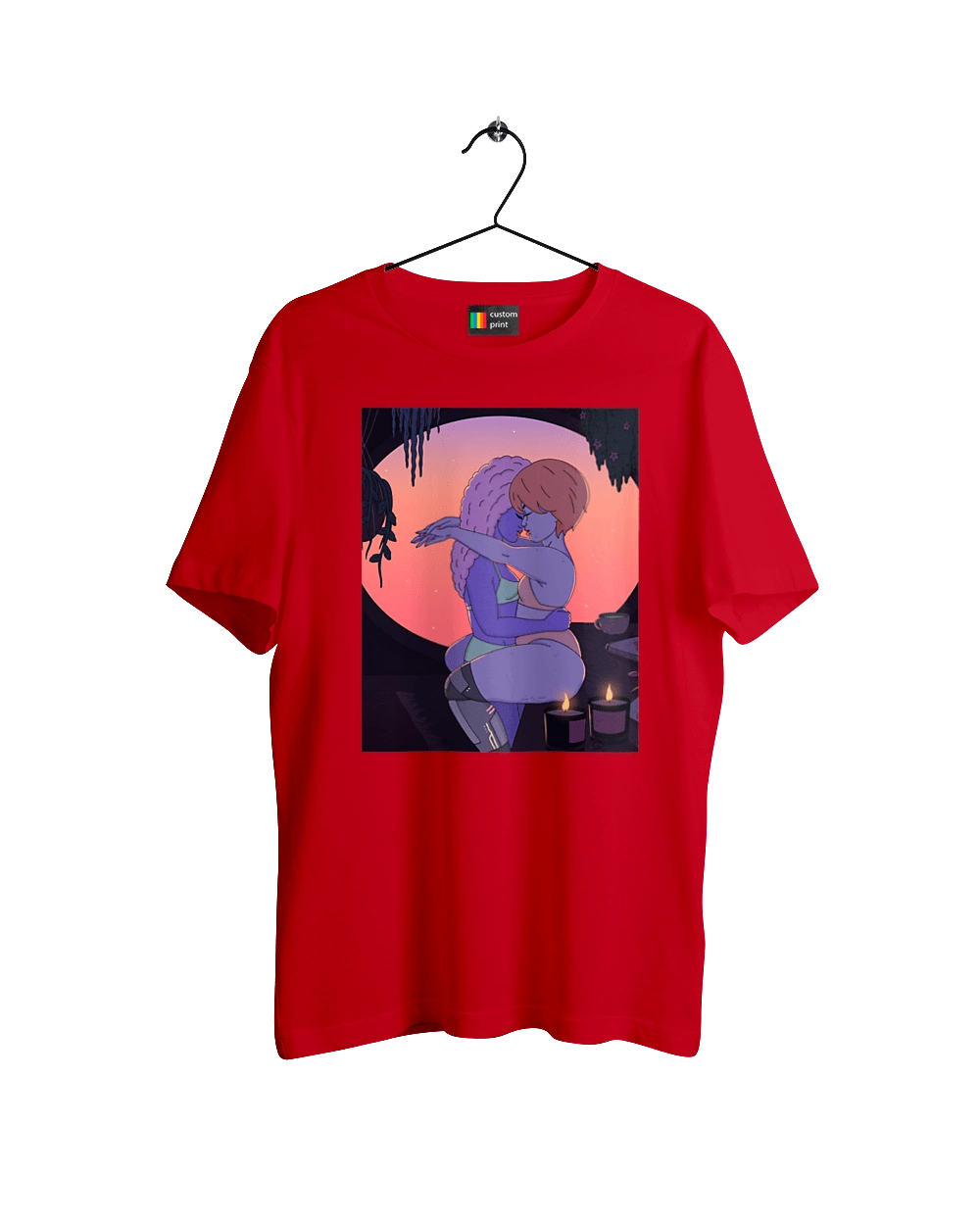 Purple Girls Hugging