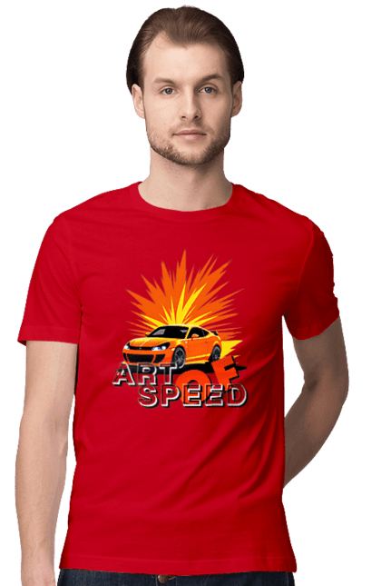 Men`s t-shirt with prints The art of speed. Auto, car, driver, motorist, speed. 2070702