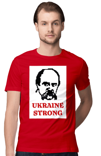 Футболка чоловіча з принтом "Тарас Шевченко". Бавовна, бавовнятко, війна, герб, доброго вечора, зсу, прапор україни, русский военный корабль, тарас шевченко, україна. 2070702