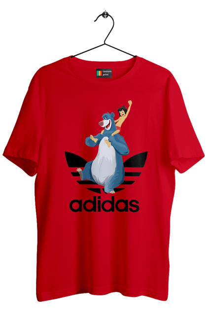 Футболка чоловіча з принтом "Adidas Мауглі". Adidas, mowgli, адідас, книга, книга джунглів, мауглі, мультфільм. 2070702