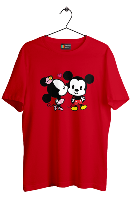 Футболка мужская с принтом Микки Маус и Минни Маус. Mickey mouse, minnie mouse, дисней, микки, микки маус, минни маус, мультфильм. 2070702